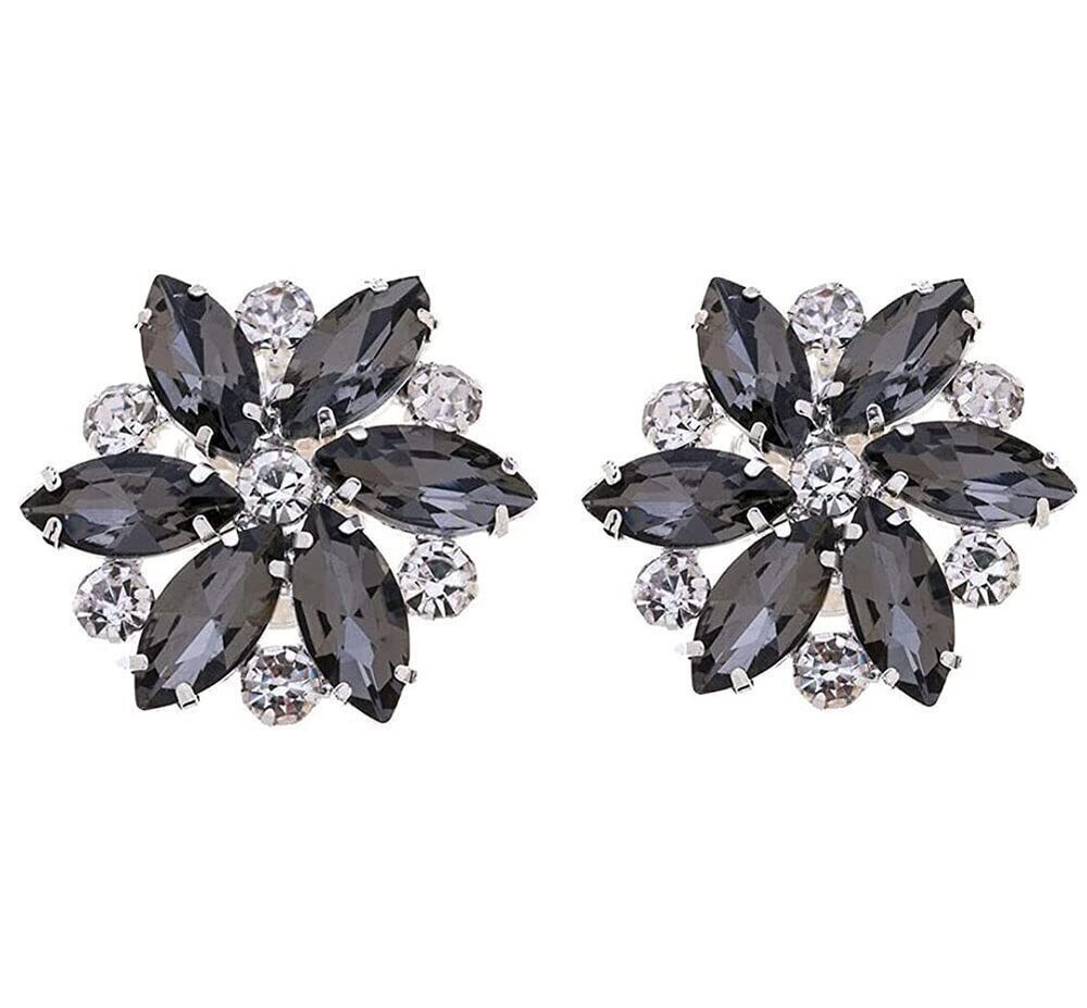 7747 2PCS Removable Rhinestone Shoe Clips Crystal Shoe Buckle Wedding Party